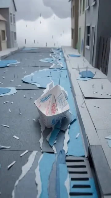 종이배 · 종이공예 3D 애니 작업물 포스터